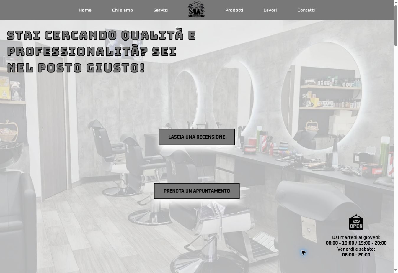 Schermata del progetto Moda Capelli Migliaccio
