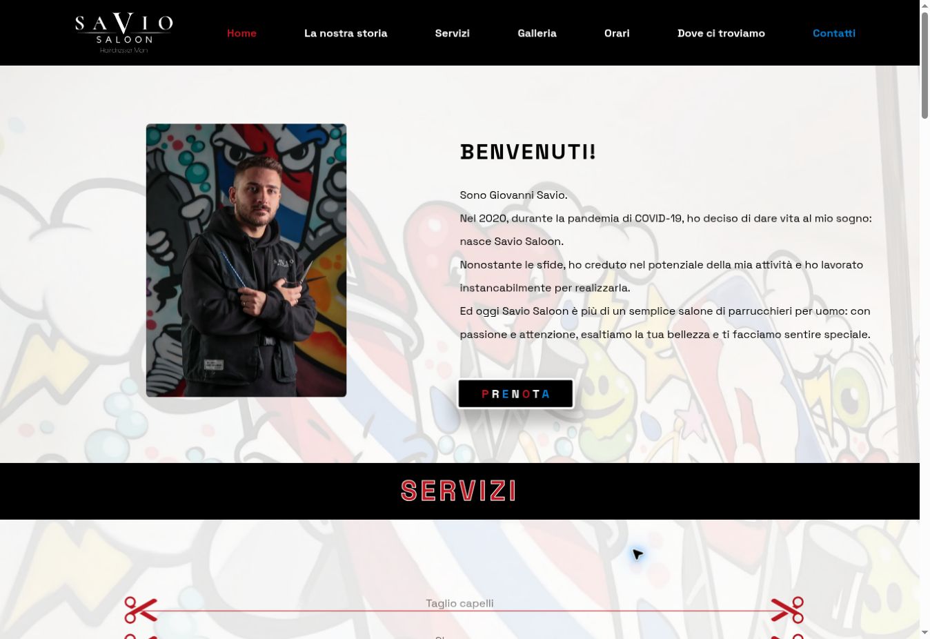Schermata del progetto Savio Saloon